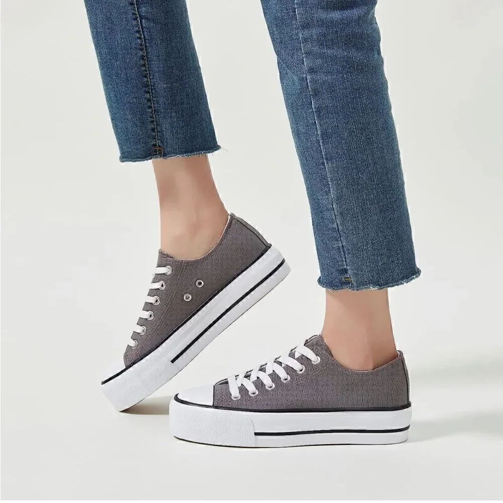 Platform Canvas Low Top Sneakers